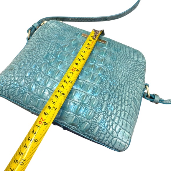 Brahmin blue/green embossed Melbourne mini Sydney crossbody bag - Picture 5 of 10